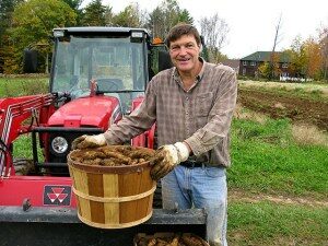 farmer holding potatoes
