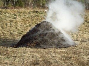 burning compost