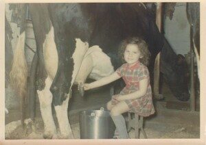 donna milking cow